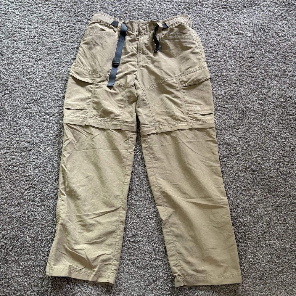 The North Face Paramount Convertible Cargo Pants Hiking Khaki Brown Mens Large